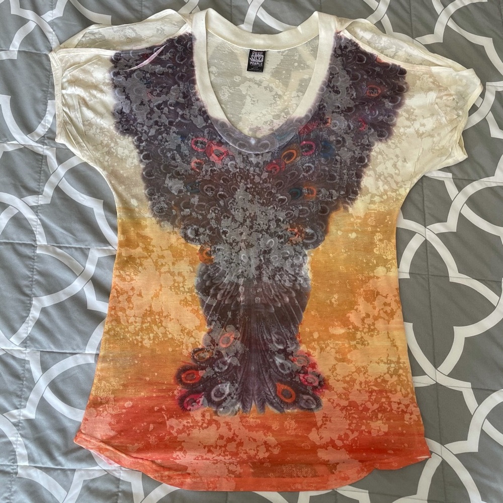 Free people peekaboo shoulder t shirt